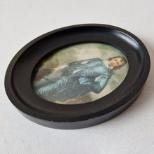 Load image into Gallery viewer, Vintage Victorian The Blue Boy Thomas Gainsborough 1727-1788 Oval Print Of Painting In Black Wooden FrameFramed Wall Hang 14cm x 11.5cm