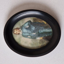 Load image into Gallery viewer, Vintage Victorian The Blue Boy Thomas Gainsborough 1727-1788 Oval Print Of Painting In Black Wooden FrameFramed Wall Hang 14cm x 11.5cm
