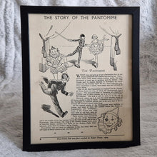 Load image into Gallery viewer, The Story Of The Pantomime Vintage Book Plate Picture Illustration Print In Black Frame