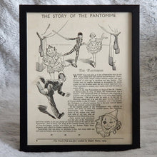 Load image into Gallery viewer, The Story Of The Pantomime Vintage Book Plate Picture Illustration Print In Black Frame