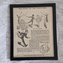 Load image into Gallery viewer, The Story Of The Pantomime Vintage Book Plate Picture Illustration Print In Black Frame