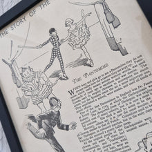 Load image into Gallery viewer, The Story Of The Pantomime Vintage Book Plate Picture Illustration Print In Black Frame