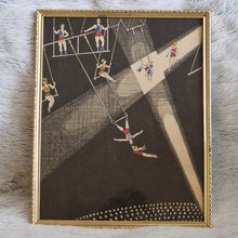 Load image into Gallery viewer, Picture Frame Wall Hanging Acrobat Circus Performers – Framed Genuine Vintage Book Plate (1935)