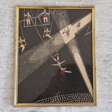 Load image into Gallery viewer, Picture Frame Wall Hanging Acrobat Circus Performers – Framed Genuine Vintage Book Plate (1935)
