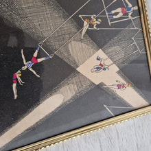 Load image into Gallery viewer, Picture Frame Wall Hanging Acrobat Circus Performers – Framed Genuine Vintage Book Plate (1935)