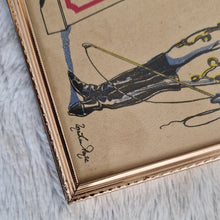 Load image into Gallery viewer, Picture Frame Wall Hanging Circus Performer with a Lion – Framed Genuine Vintage Book Plate (1935)