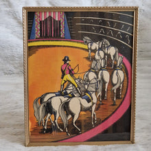 Load image into Gallery viewer, Circus Jockey Equestrian Performer with Horses – Framed Genuine Vintage Book Plate (1935)