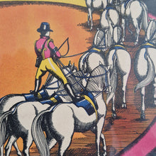 Load image into Gallery viewer, Circus Jockey Equestrian Performer with Horses – Framed Genuine Vintage Book Plate (1935)