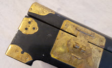 Load image into Gallery viewer, Chinese Lacquer jewellery box with Mother of Pearl Inlay & Brass embellishments 1950s