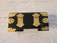 Load image into Gallery viewer, Chinese Lacquer jewellery box with Mother of Pearl Inlay & Brass embellishments 1950s