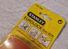 Load image into Gallery viewer, Vintage Stanley Eurolock Tape Measure Red / Yellow, 3m-10ft, Measuring Tool, Small size, New In Pack, new vintage stock