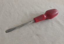 Load image into Gallery viewer, Vintage Stanley Flat Head Screwdriver 19.5cm Slotted Tip Hand Tool Red Handle England
