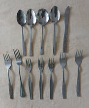 Load image into Gallery viewer, Vintage Cutlery Set 12 Piece Stainless Steel Spoons Forks Knife Mixed Lot