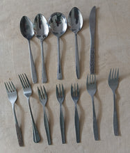 Load image into Gallery viewer, Vintage Cutlery Set 12 Piece Stainless Steel Spoons Forks Knife Mixed Lot