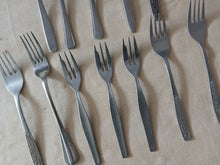 Load image into Gallery viewer, Vintage Cutlery Set 12 Piece Stainless Steel Spoons Forks Knife Mixed Lot