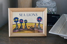 Load image into Gallery viewer, Book Plate Print Picture Frame Sea Lions Performing At Carnival Circus Framed