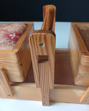 Load image into Gallery viewer, Vintage Wooden Cantilever Sewing Box Craft Storage Box Fold-Out Handle 28cm