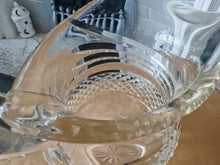 Load image into Gallery viewer, Vintage Cut Glass Jug | Heavy Pressed Crystal Water Pitcher | 16cm Tall | Diamond & Fan Cut Design |