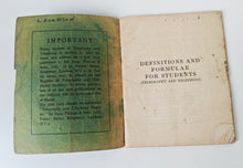 Load image into Gallery viewer, 1941 Definitions & Formulae for Students Telegraphy & Telephony Pitman Book