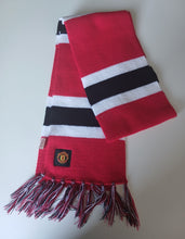 Load image into Gallery viewer, Manchester United Supporters Scarf Red Black White Football Fan Fringe 157cm