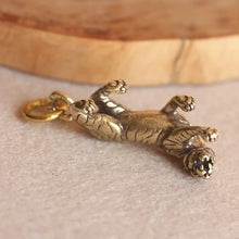 Load image into Gallery viewer, Brass Zodiac Tiger Animal Keychain Copper Shouting Beast Car Keyring Handmade Craft Bronze Forest King Bag Hanging Pendant Gifts