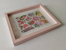 Load image into Gallery viewer, Vintage Floral Botanical Print in Pink Frame – Vibrant Flowers Art – 28cm x 23cm x 3cm
