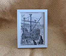 Load image into Gallery viewer, Dick Whittington And His Cat By The Thames Quayside Print Wooden Picture Frame