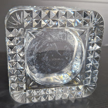 Load image into Gallery viewer, Heavy Cut Crystal Square Cut Out Trinket Dish Tea Light Candle Holder France 4"