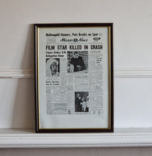 Load image into Gallery viewer, Vintage Book Plate Print Picture Frame Old News Paper Page Print in Wooden Frame