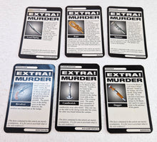 Load image into Gallery viewer, Vintage Cluedo Game Cards Spare Parts , Murder Wallet, Weapon Cards, Character Cards