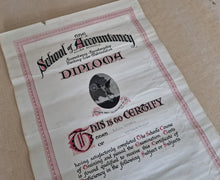 Load image into Gallery viewer, Vintage 1950's Diploma Certificate Ephemera  The School Of Accountancy