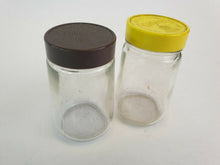 Load image into Gallery viewer, 2 x vintage colman's purveyor's clear glass mustard jars, Empty Spice Storage Jars, Kitchena