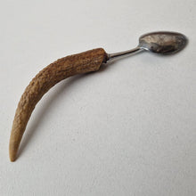 Load image into Gallery viewer, Antique Table Spoon with Antler Horn Handle 23cm long
