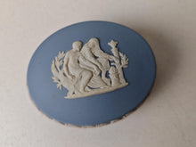 Load image into Gallery viewer, Vintage Wedgwood Jasperware Trinket Box – Blue & White Classical Relief – Collectible