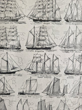 Load image into Gallery viewer, Vintage Drawing Image Book Plate , Ship on sea Image Illustrations, What is the Rig of That Ship? Ol