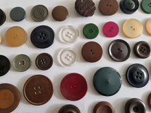 Load image into Gallery viewer, Job lot of 60 Used Vintage Mixed Colour Buttons , Mixed Sizes and Mixed Designs