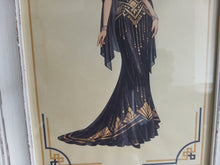 Load image into Gallery viewer, Framed Art Deco Lady Fashion Print Vintage Style Wall Art Picture 36 x 27cm