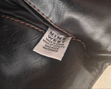 Load image into Gallery viewer, Nine West “Black In Black” Leather Boho Hobo Purse Handbag Satchel 37.5 x 35.5cm