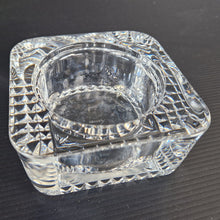 Load image into Gallery viewer, Heavy Cut Crystal Square Cut Out Trinket Dish Tea Light Candle Holder France 4"