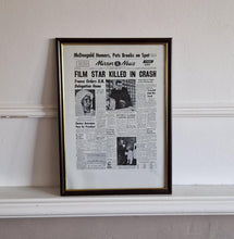 Load image into Gallery viewer, Vintage Book Plate Print Picture Frame Old News Paper Page Print in Wooden Frame