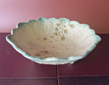 Load image into Gallery viewer, Vintage Antique Crown Devon, Fielding Footed Fruit or Centre Bowl , Green & Yellow Colour