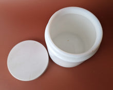 Load image into Gallery viewer, Vintage CLP Milk Glass Tea Canister Storage Jar , Floral Design , 11.5cm tall, 10cm diameter