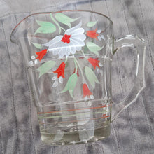 Load image into Gallery viewer, Vintage Italian Hand-painted Water Drink Pitcher Jug Floral Design On Clear Glass Jug