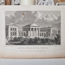 Load image into Gallery viewer, Vintage Book Plate Print: The London Orphan Asylum, Clapton Engraving by H.W. Bond, 1828 after T.H.