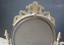 Load image into Gallery viewer, Vintage Brass Style Oval Vanity Mirror Ornate Swivel Dressing Table 50cm