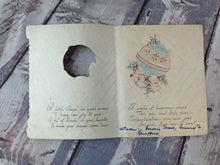 Load image into Gallery viewer, Vintage Newborn Baby Used Greeting Card, Pink & Blue Floral Theme