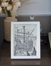 Load image into Gallery viewer, Dick Whittington And His Cat By The Thames Quayside Print Wooden Picture Frame