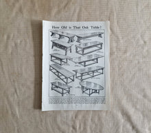 Load image into Gallery viewer, Old Oak Tables Image Illustrations Vintage Drawing Image Book Plate, How Old is That Oak Table? Old
