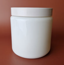 Load image into Gallery viewer, Vintage CLP Milk Glass Tea Canister Storage Jar , Floral Design , 11.5cm tall, 10cm diameter