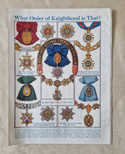 Load image into Gallery viewer, Vintage Drawing Image Book Plate , Order Of Knighthood Medal Image Illustrations, What Order of Knig